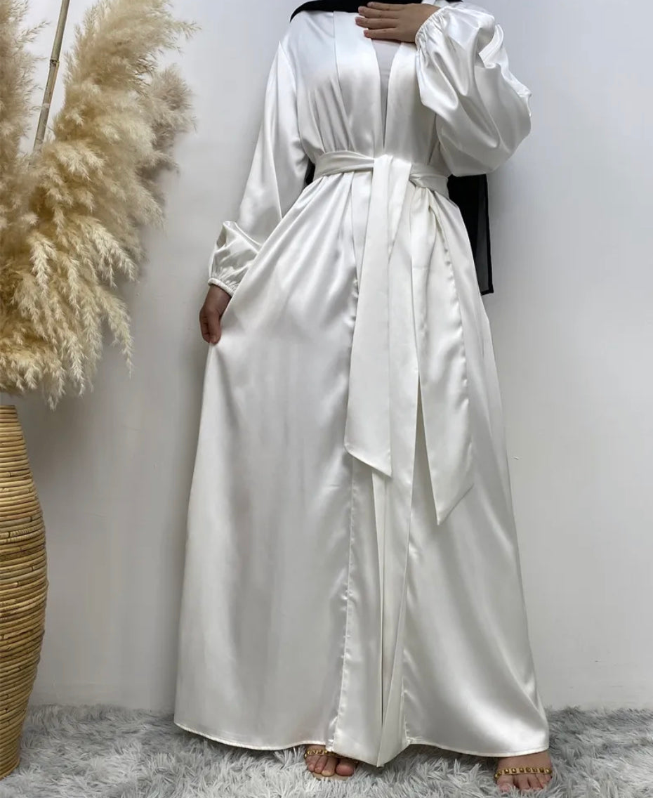 White best sale open abaya