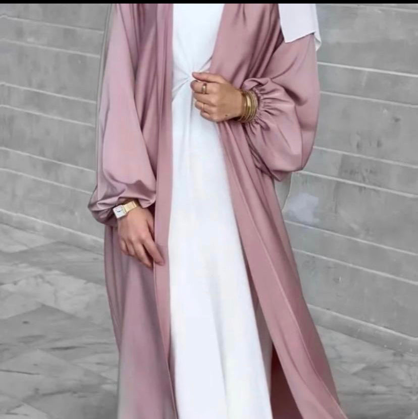 Wafa collection Satin Open Abaya