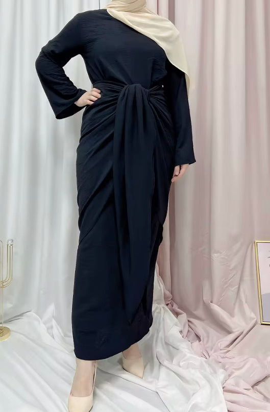 Crepe Two piece abaya wrap dress