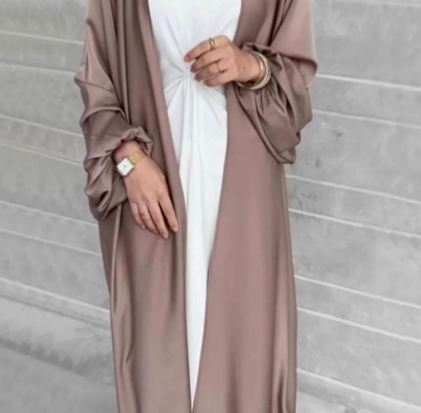 Wafa collection Satin Open Abaya